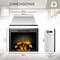Edendirect 28'' Electric Fireplace Insert, Remote Control, Adjustable Flame Brightness, 750W/1500W EF262A - alternate 6